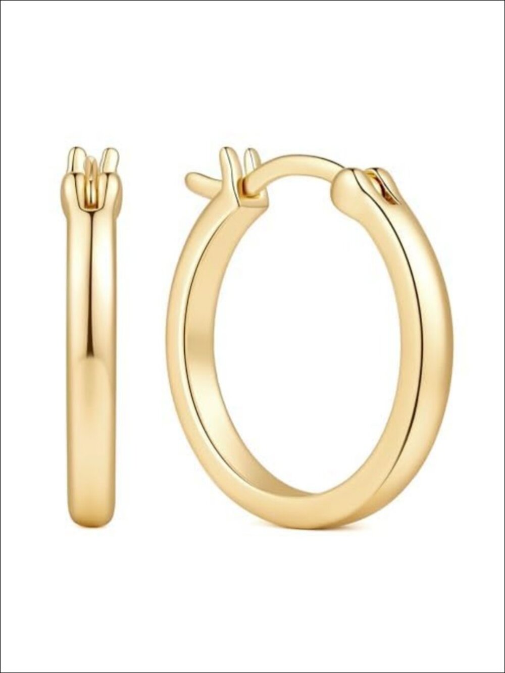 Gold Hoop Earrings Lever Back Classic Timeless Style